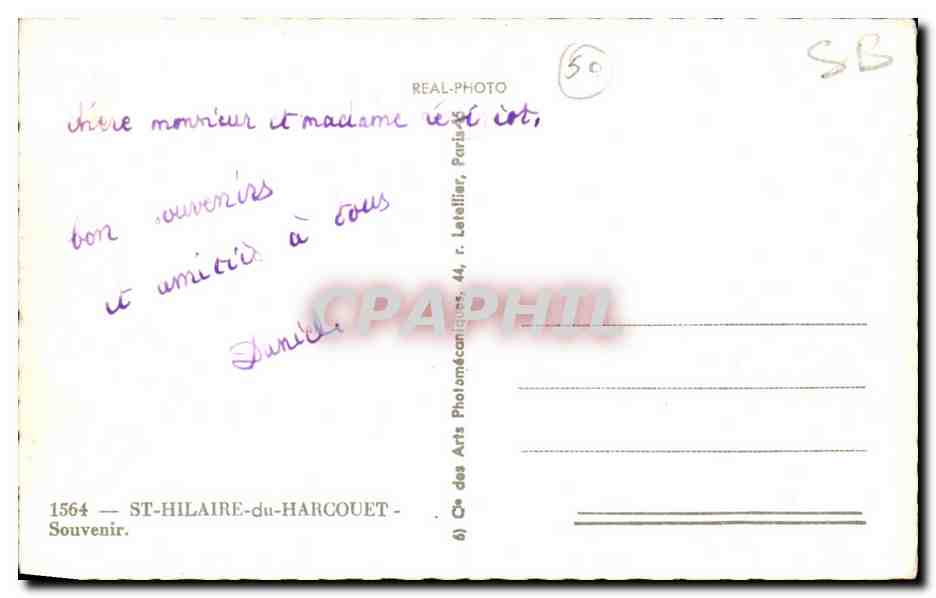 CPA Souvenir De St Hilaire Waldeck Rousseau General Leclerc Selune Vieille chaumiere — Rückseite