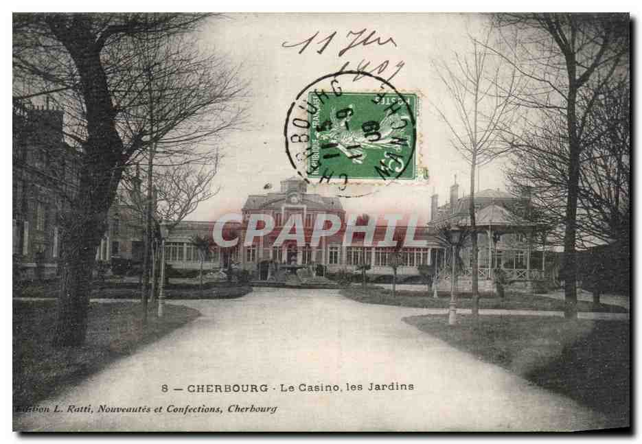 Cherbourg - Le Casino, les Jardins — Éditeur L. Ratti, n°8