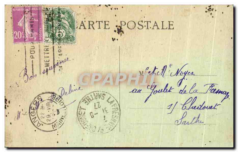 CPA Angers Vue Generale du Jardin du Mail — Rückseite