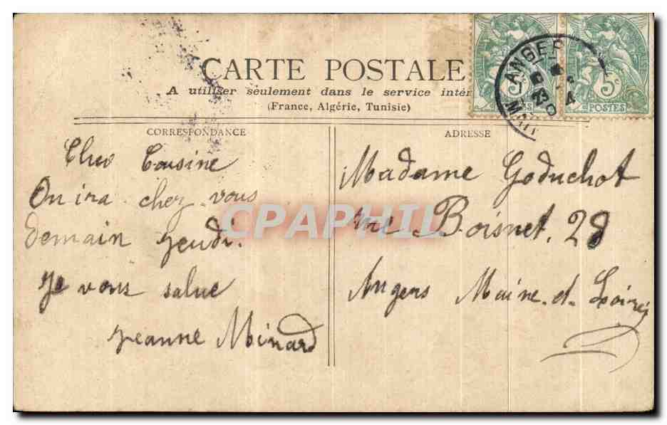 CPA Angers Enfants — Rückseite