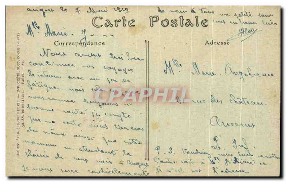CPA Angers Le Petit Chateau des Ducs d'Anjou et la Chapelle — Rückseite