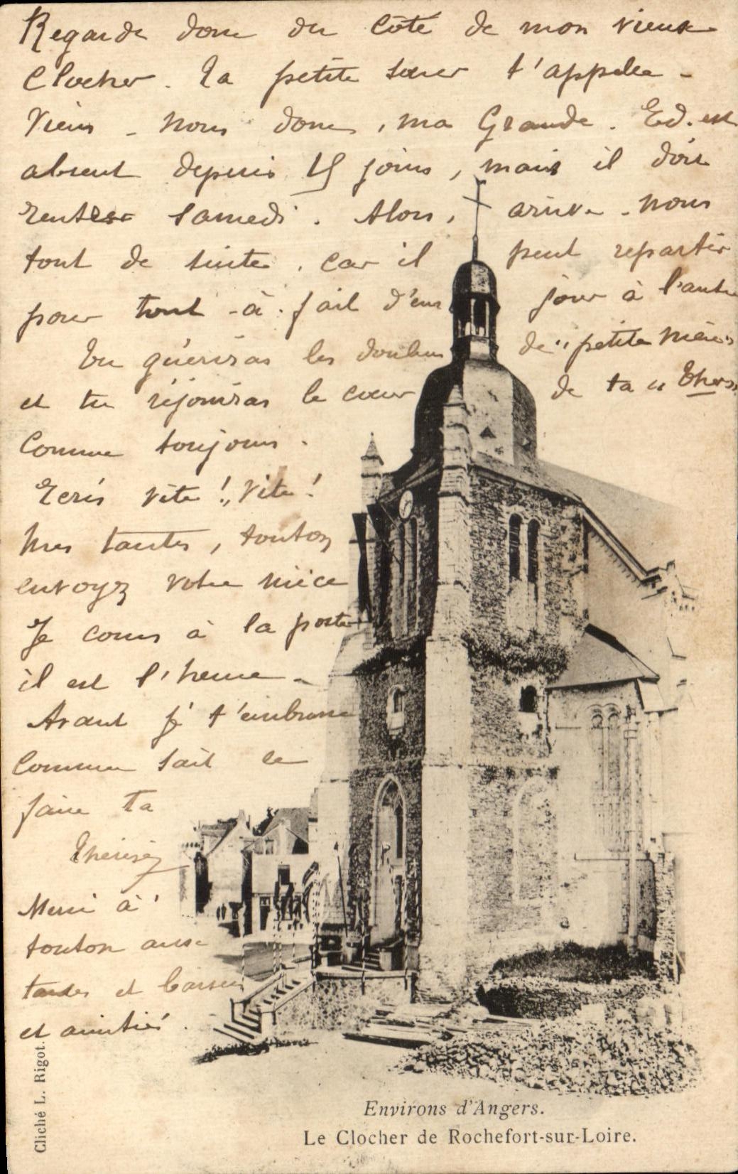 CPA Angers Environs d'Angers Le Clocher de Rochefort sur Loire