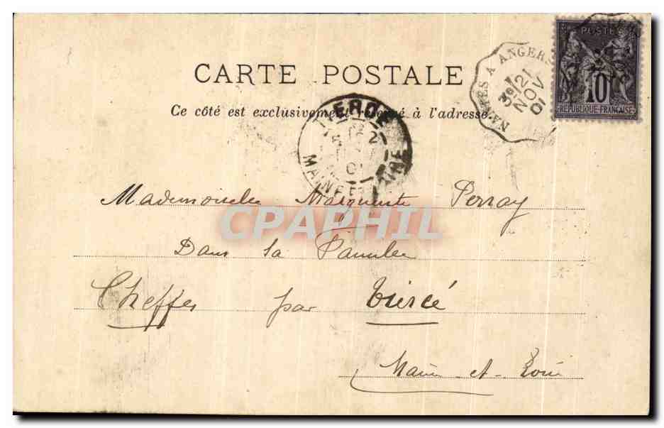 CPA Angers Environs d'Angers Le Clocher de Rochefort sur Loire — Rückseite