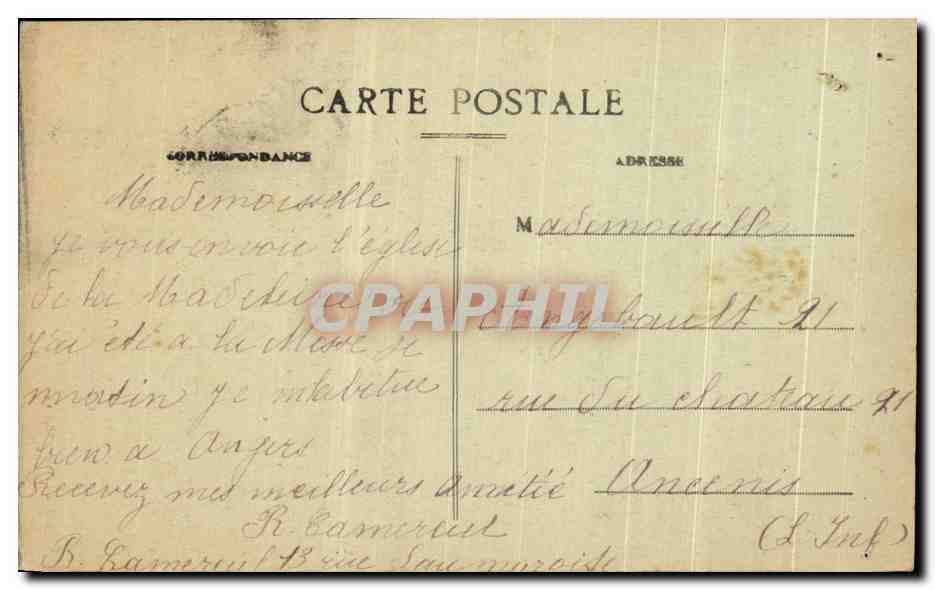 CPA Angers Eglise de la Madeleine Tabac — Rückseite