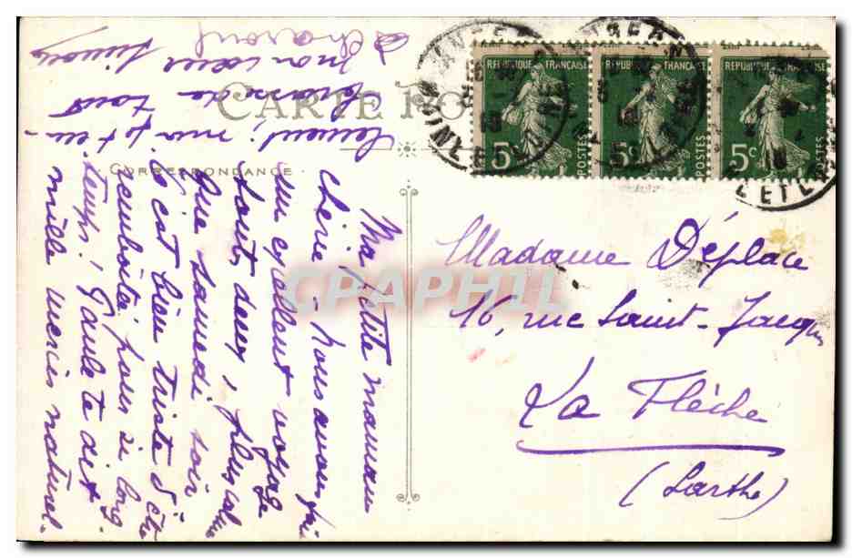 CPA Angers Le rond Point du Jardin du Mail Lion  — Rückseite