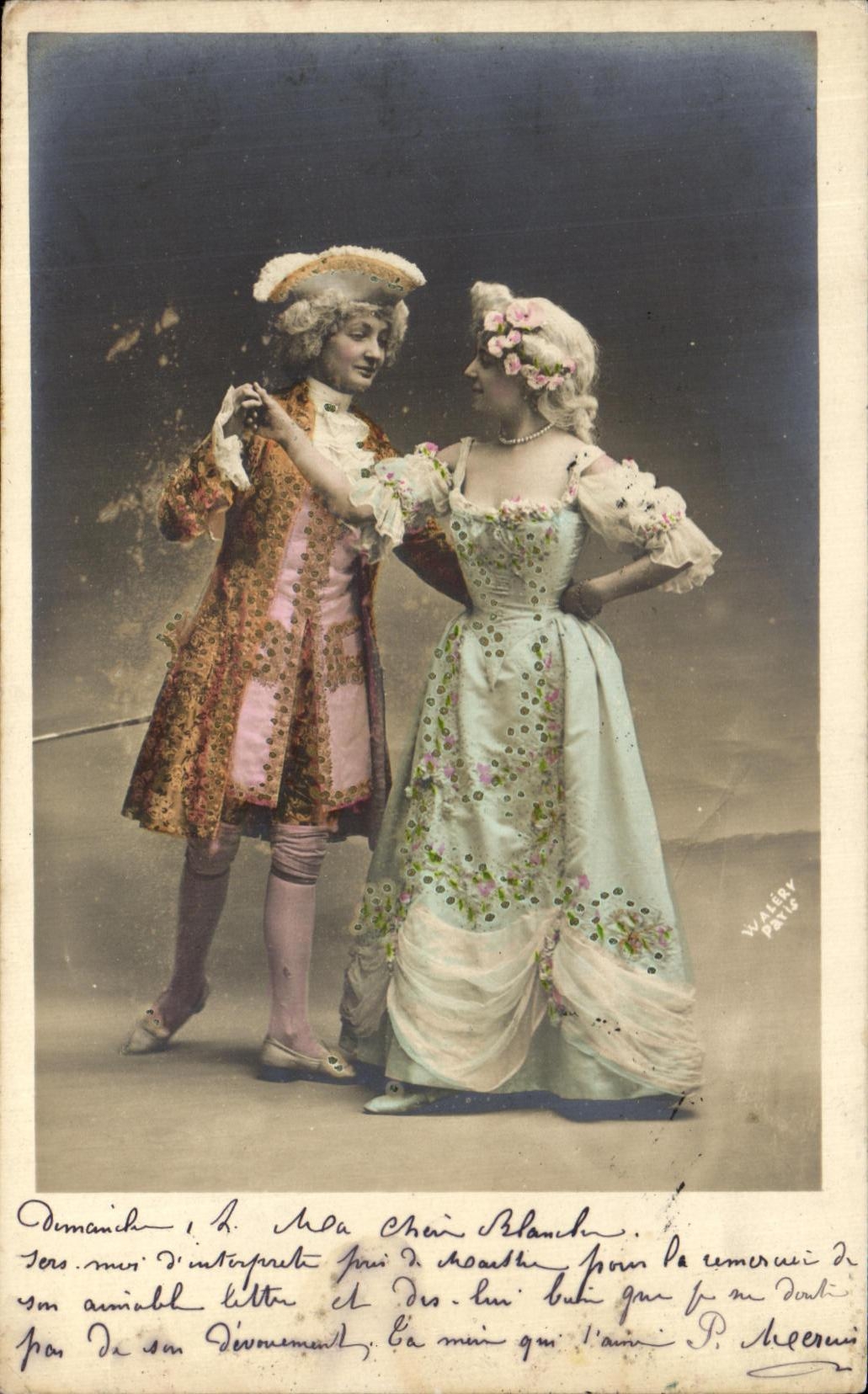 Sujet : scène de théâtre — Madame de Maure — éditeur Waleby Paris