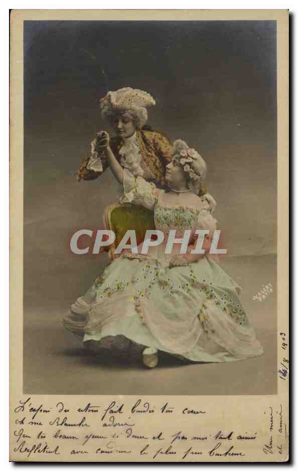 Twee danseressen in kostuum — uitgever: L. P. Paris, n° 18493