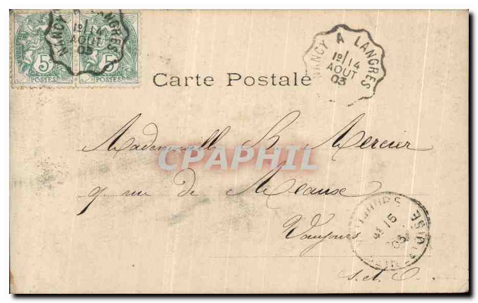 Twee danseressen in kostuum — uitgever: L. P. Paris, n° 18493 — Achterkant