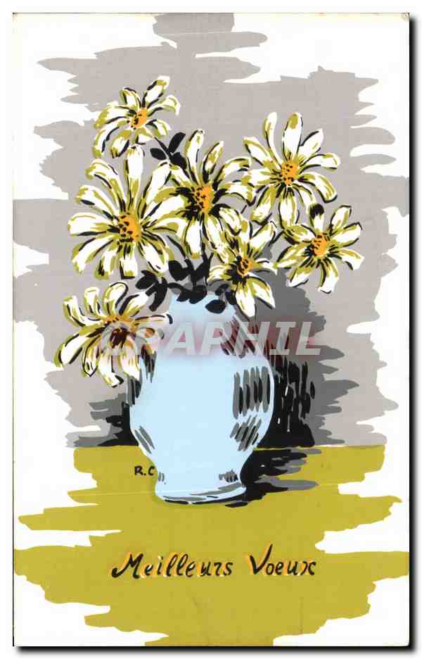 CPA Fantaisie Fleurs Meilleurs Voeux