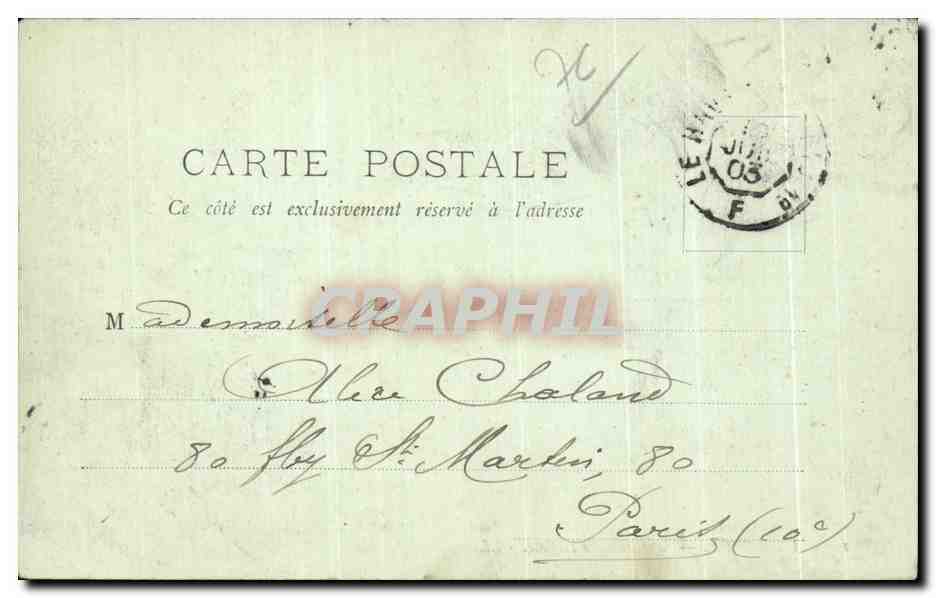 CPA Le Havre Une Villa de la Cote — Rückseite