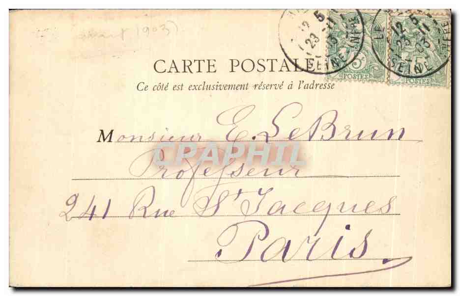 CPA Le Havre Enclave Des Penitents — Rückseite
