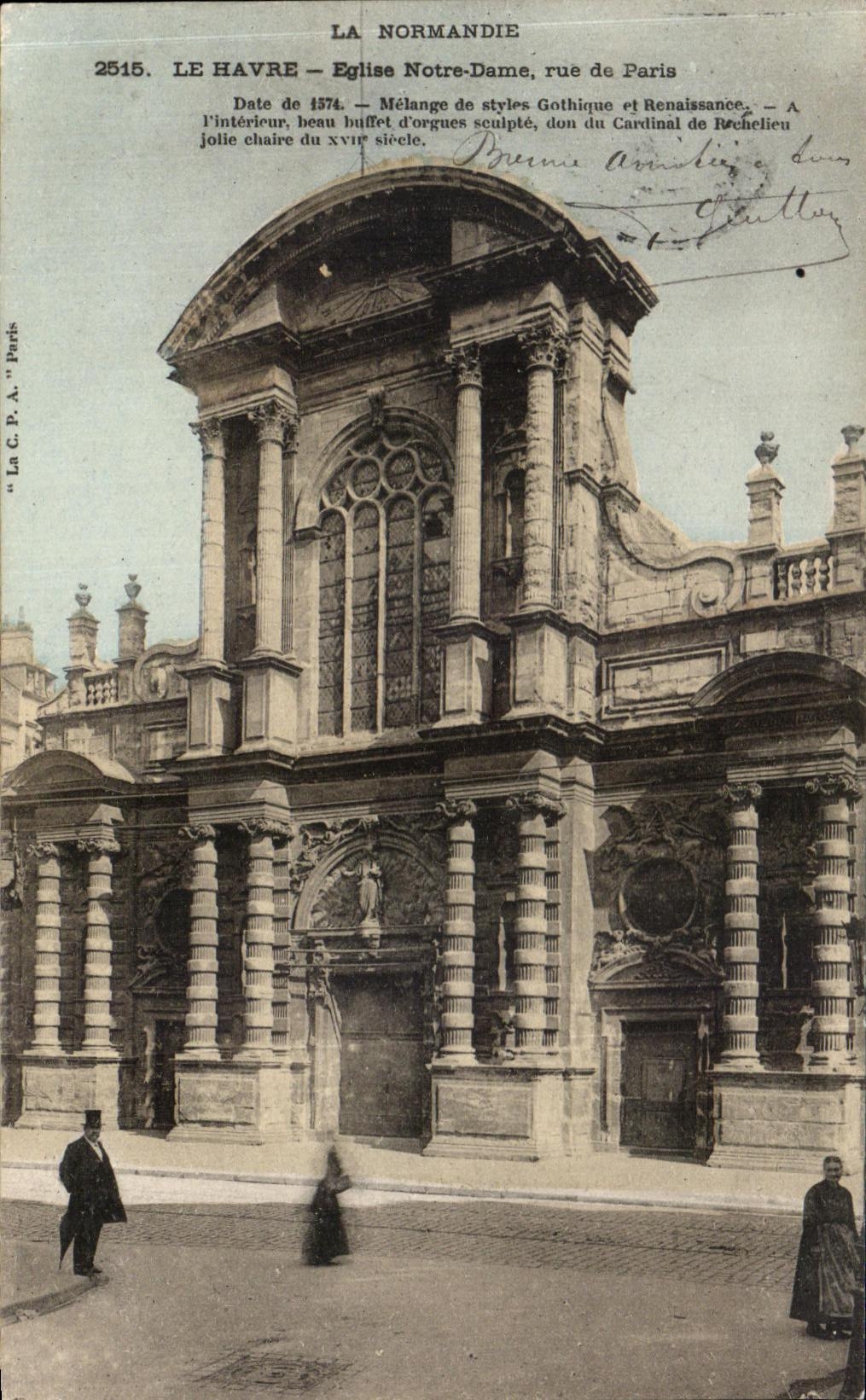CPA Le Havre Eglise Notre Dame Rue de Paris