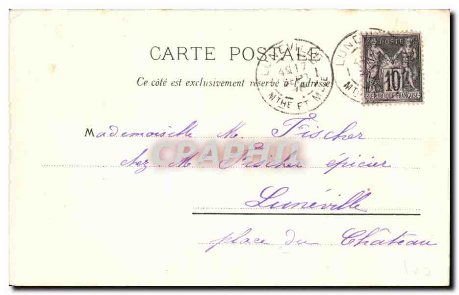 Le Hâvre — La Place Gambetta et le Bassin du Commerce — Carl Kuhn & Fils, Zürich, n° 1865 — Rückseite