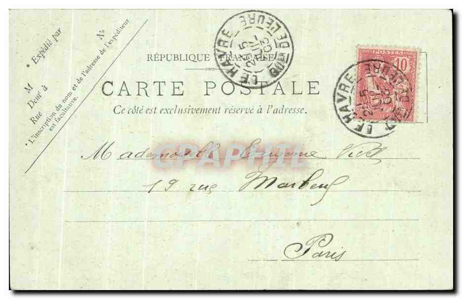 CPA Le Havre Le Jardin Public et la Rue de Paris — Rückseite