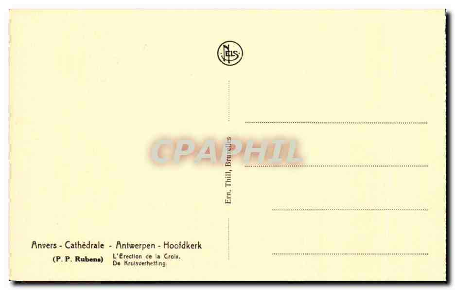 CPA Anvers Cathedrale Antwerpen Hoofdkerk — Verso