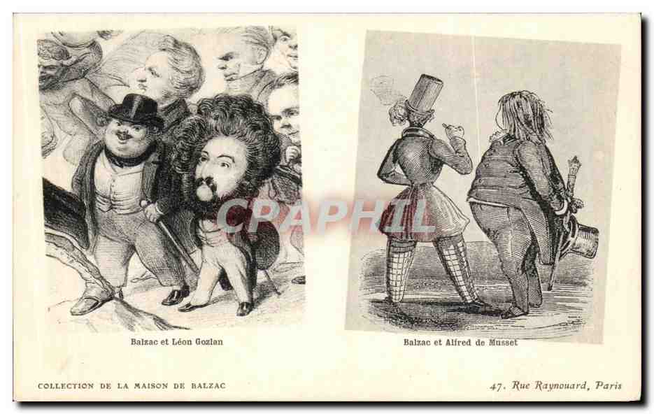 CPA Balzac et Leon Gozlan Alfred de Musset