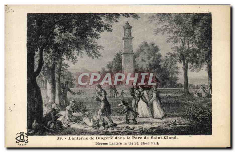 CPA lanterne de Diogene dans le Parc de Saint Cloud Diogene Lantern in the st Cloud Park