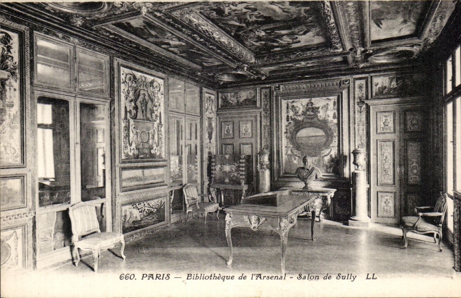CPA Paris Bibliotheque de l'Arsenal Salon de Sully Library