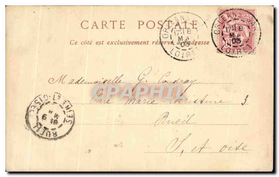 CPA Orleans Eglise Saint Aignan — Rückseite