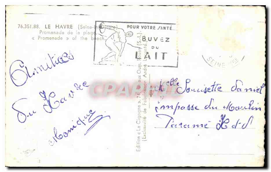 CPA Le Havre Promenade de la Plage Promenade of the Beach — Verso