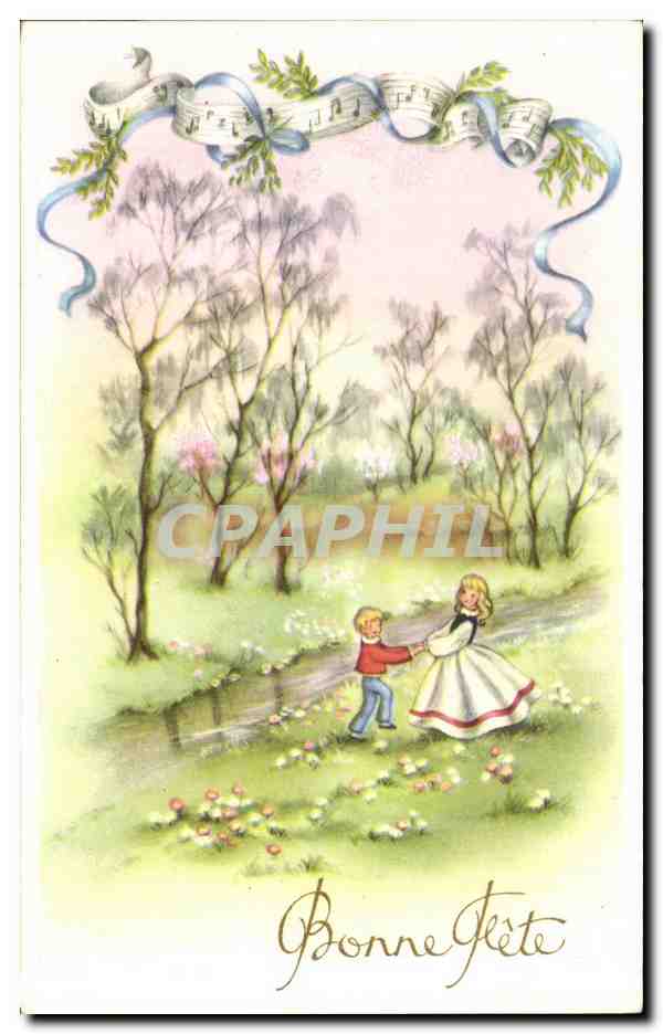 CPA fantaise Enfants Bonne Fete