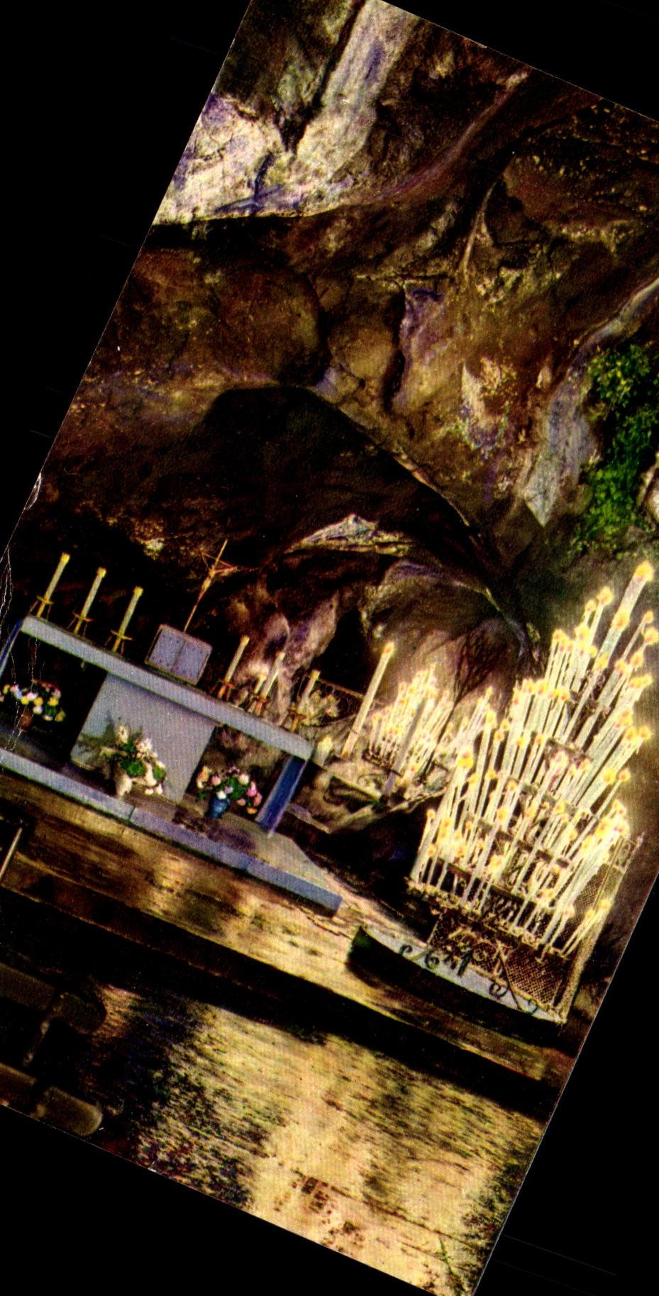 CPA Lourdes La Grotte Miraculeuse de Nuit The Miraculous Grotto by Bight
