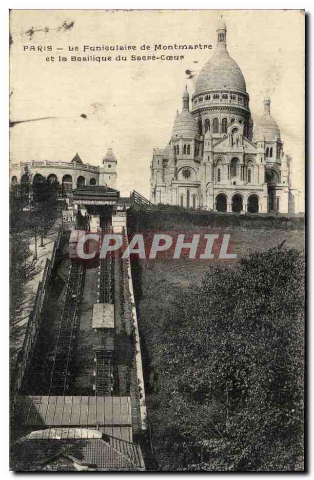 CPA Parais Le Funiculaire de Montmartre et Le Basilique du Sacre Coeur