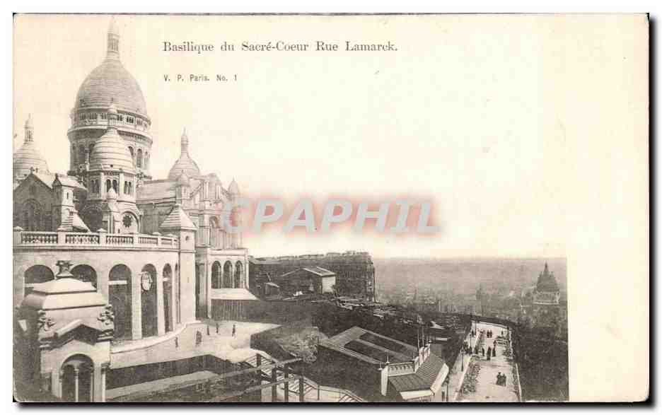 CPA Basilique du sacre Coeur Rue Lamack Paris Montmartre