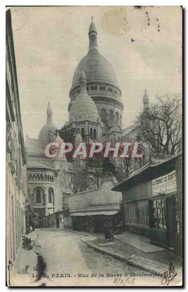 CPA Paris Rue De La Barre A Montmartre Sacre Coeur