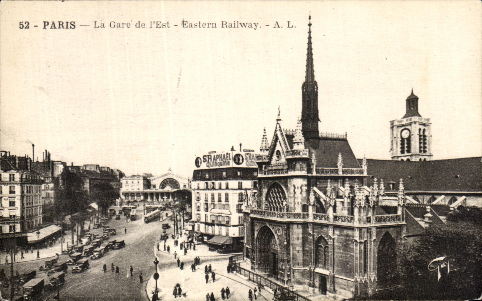 CPA Paris La Gare De l'Est Eastern Railway St Raphael Quinquine