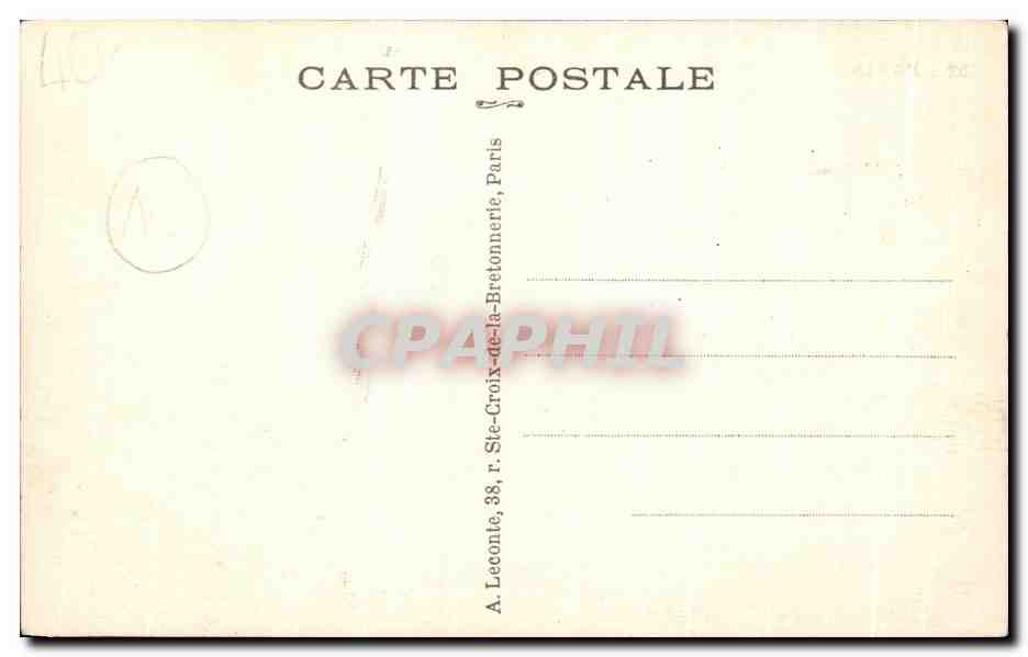 CPA Paris La Gare De l'Est Eastern Railway St Raphael Quinquine — Rückseite