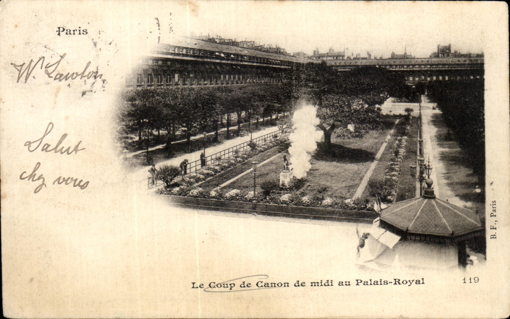 CPA Le Coup De Canon De Midi Au Palais Royal Paris 