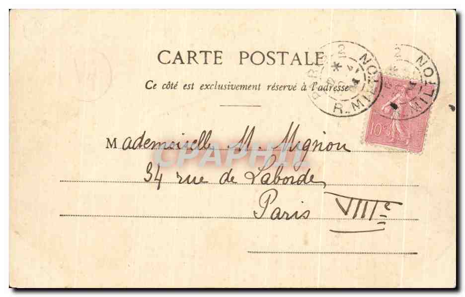 CPA Paris Rue St Martin Tramway — Verso
