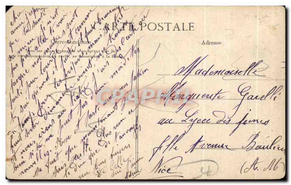 CPA Paris Hotel Madison Rue Des Petits champs corner Of the Avenue De l'Opera — Rückseite