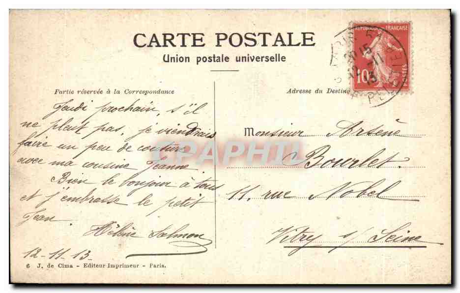 CPA Paris Le Palais Bourbon Chambre Des Deputes — Rückseite