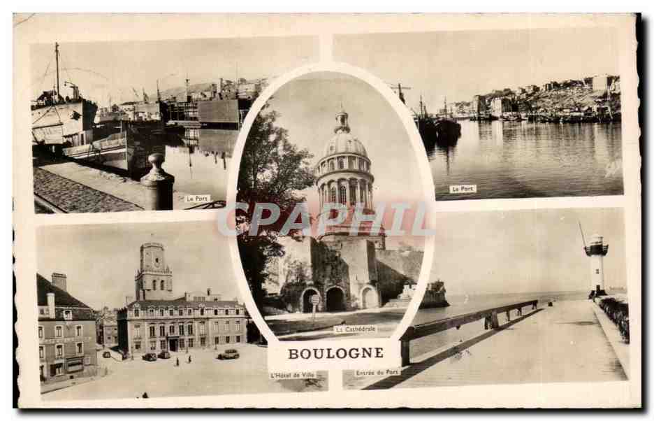 Boulogne — Het Haven, de Kathedraal, het Stadhuis — Uitgave Caby