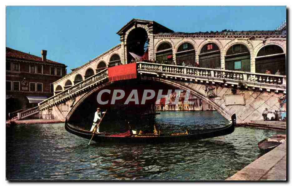 CPA Venezia Ponte Di Riaito Gondola l'Ont De Riaito Et
