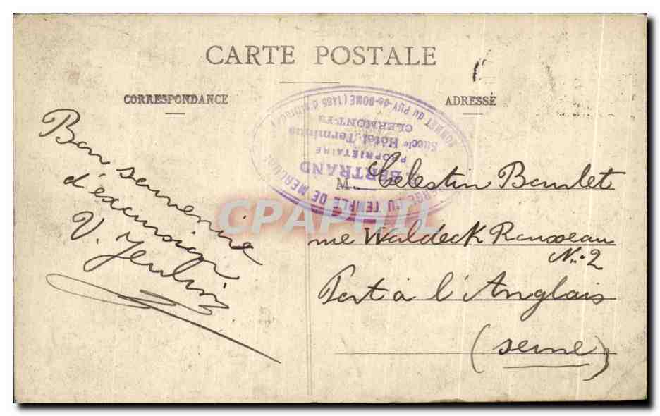 Der Gipfel des Puy-dôme — Die Ruinen und das Observatorium — Bongy, 87, Charmes-Ferrand — Rückseite