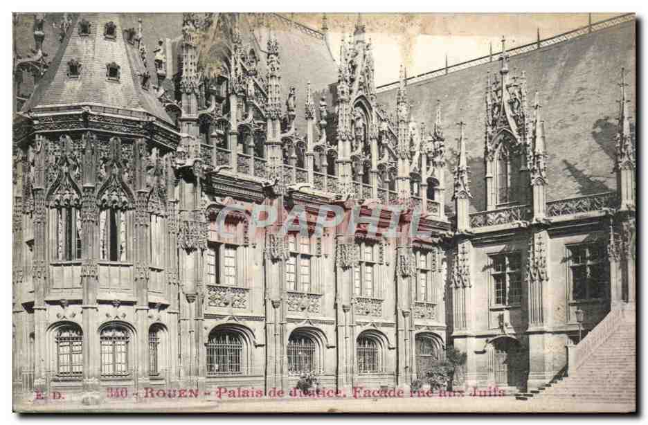 CPA Rouen Palais De Justice Facade Rue Aux Juifs Judaica