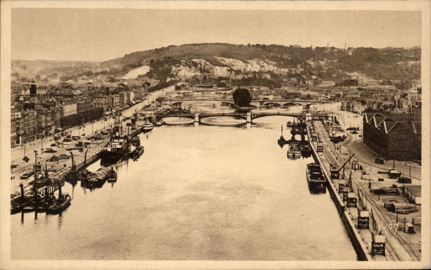 CPA Rouen La Seine Et La Cote Sainte Catherine