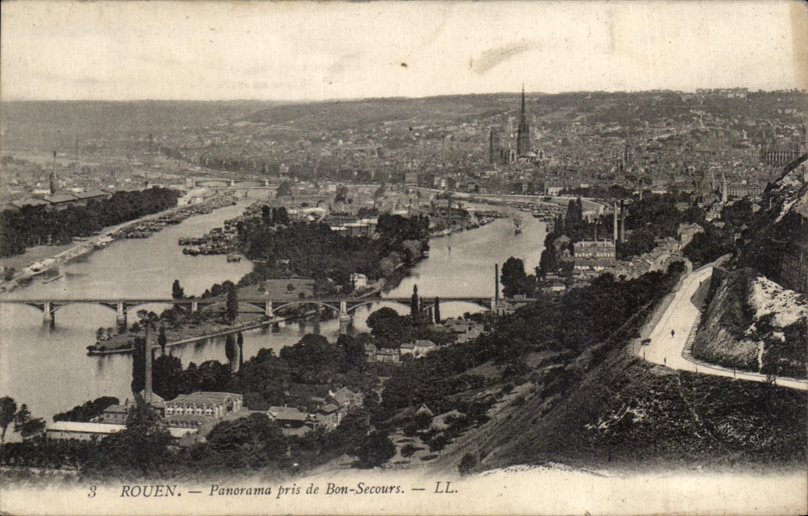 CPA Rouen Panorama Pris De Bon Secours