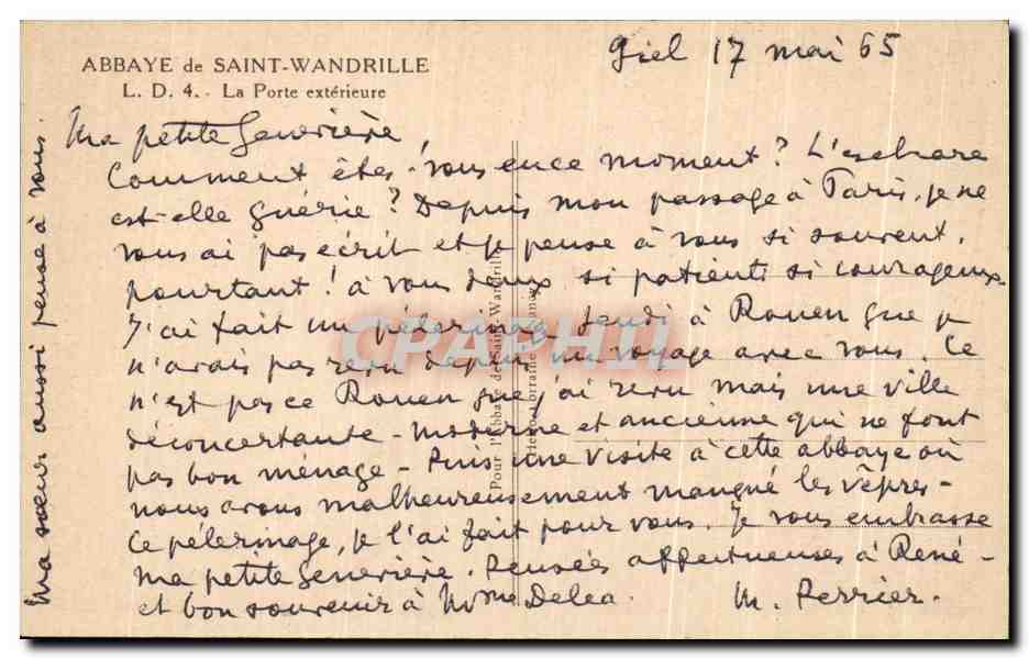 CPA Abbaye De Saint Wandrille La Porte Exterieure — Rückseite