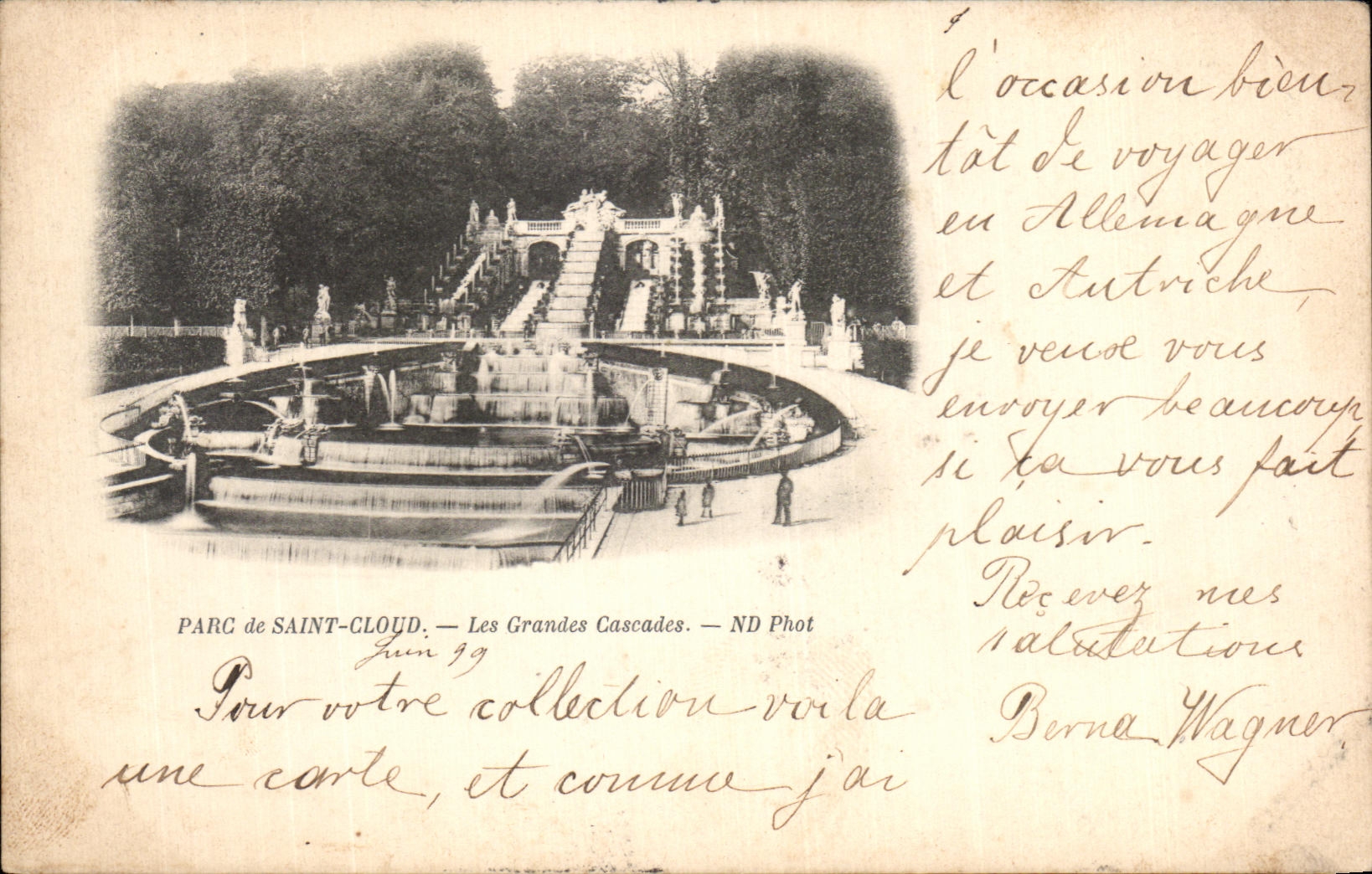CPA Parc de Saint Cloud Les Grandes Cascades CArte 1899