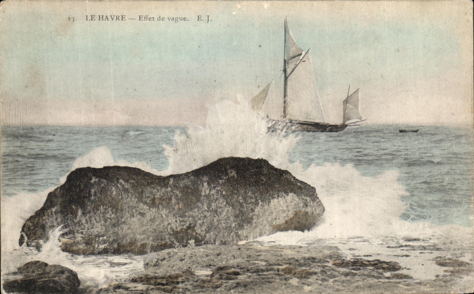 CPA Le Havre Effet de Vague Bateau