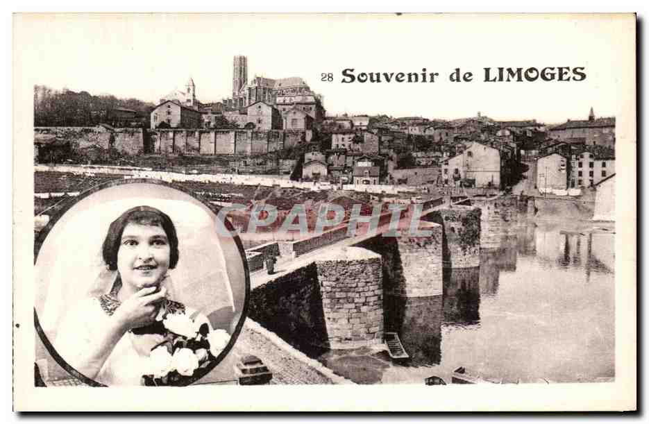 CPA Souvenir de Limoges Folklore Costume Femme