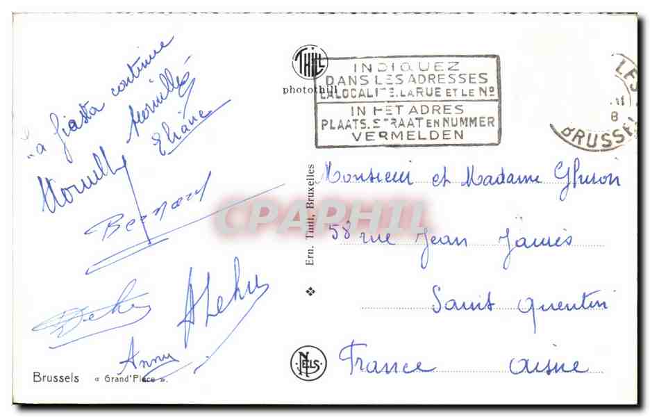 CPA Bruxelles Grand Place Brussel Oroote Markt — Verso