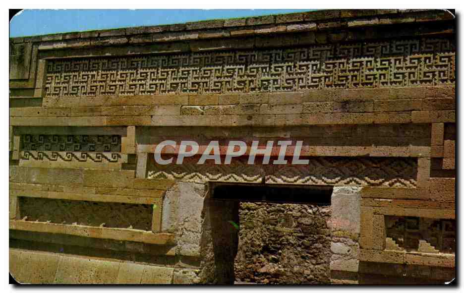 Detail des Salón de los Mosaicos — Ruinen von Mitla, Oaxaca — Mexfotocolor, n° 2089-C