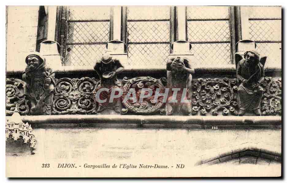 CPA Dijon Gargouilles de l'Eglise Notre Dame