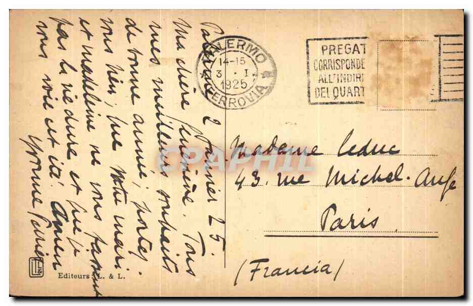 CPA Palermo Maonreale Il Chiostro Armonie moresche — Rückseite