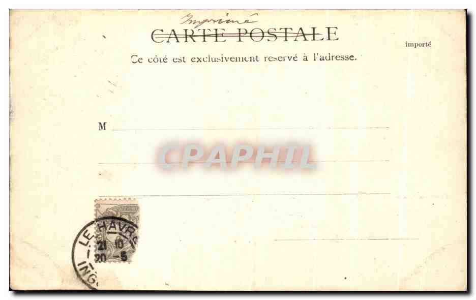 CPA Souvenir du Havre Bateau — Rückseite